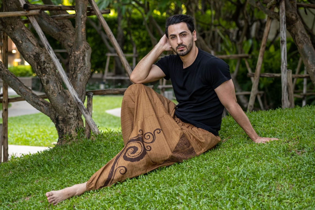 Men's Arabic Neon Green Baggy Boho Hippy Harem Pants For Travel