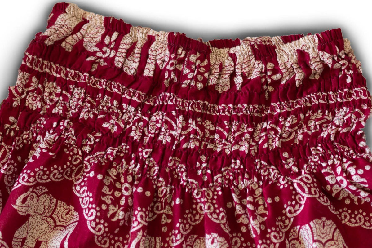 Red Bamboo Rayon Thai Elephant Pants