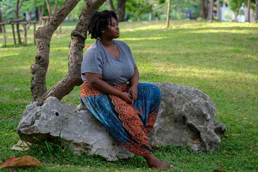 Plus Size Orange Blossom Print Harem Pants | HippiePants.com