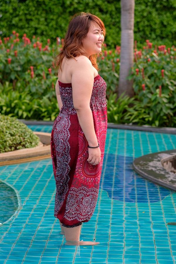 Plus Size Red Blossom Pants