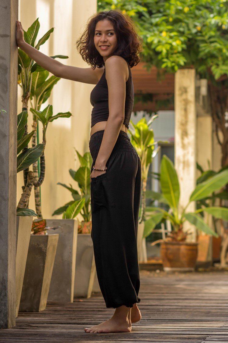 【gypsohila 】Relaxy Satin Pantsブラック サイズ36 GPCF-306 Relaxy Pants | gypsohila