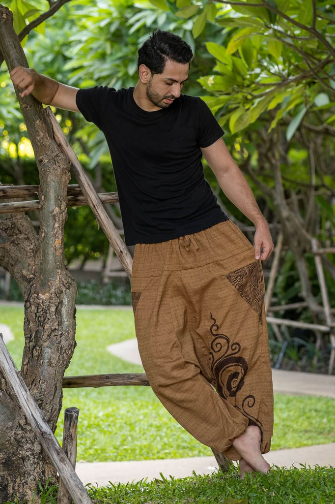 Mens Harem Pants Casual Cotton Linen Baggy Loose Oversized Yoga Hippy  Trousers | eBay