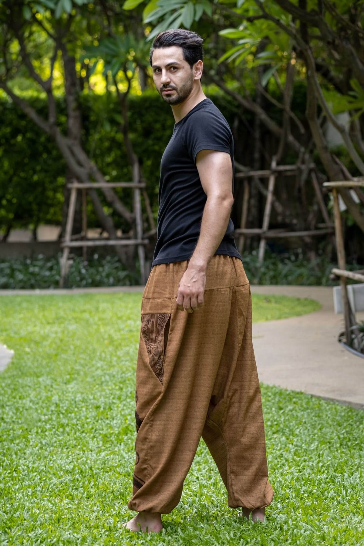 Beige Tribal Pants Menswear Hippie Pants 