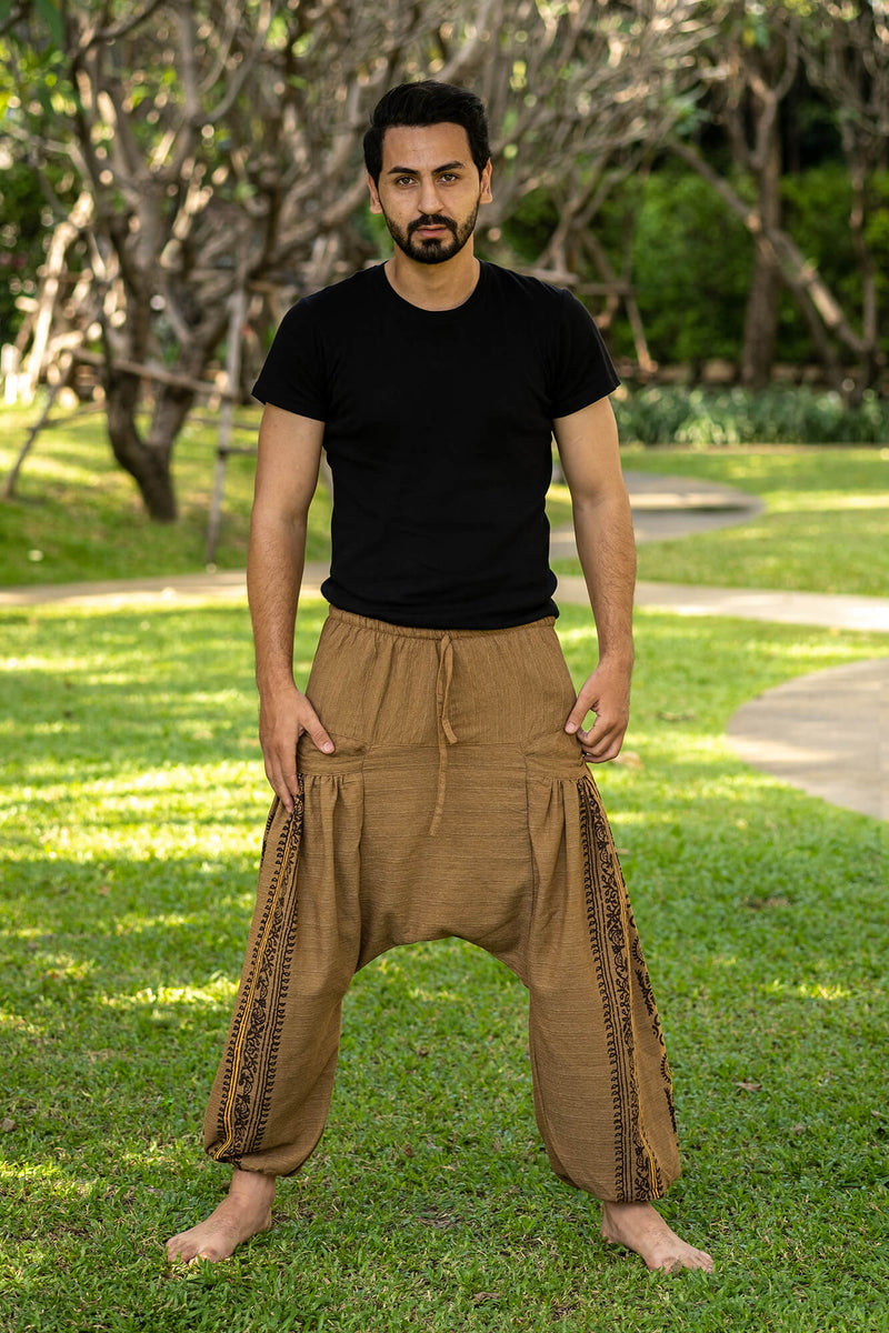 Beige Baggy Casual Pants for men