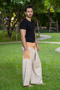 Men's Premium Beige Fisherman Pants Menswear Hippie Pants 