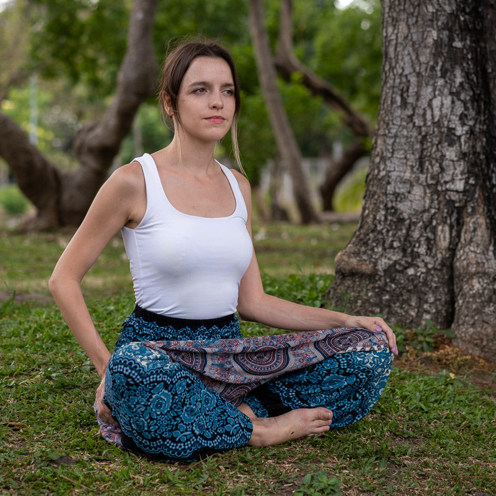 Blue Blossom Pants Harem Pants Hippie Pants 