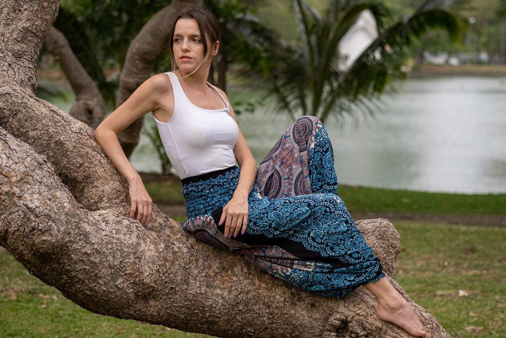 Blue Blossom Pants Harem Pants Hippie Pants 