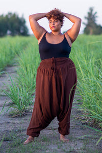 Plus Size Brown Classic Pants Plus Size Hippie Pants 