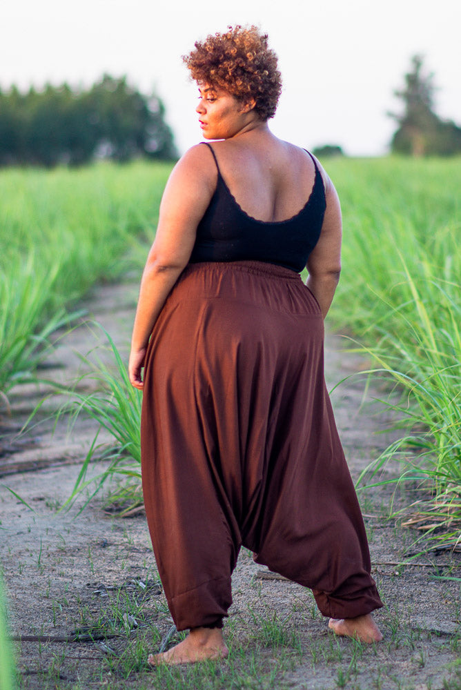 Plus Size Solid Brown Harem Pants – Hippie Pants