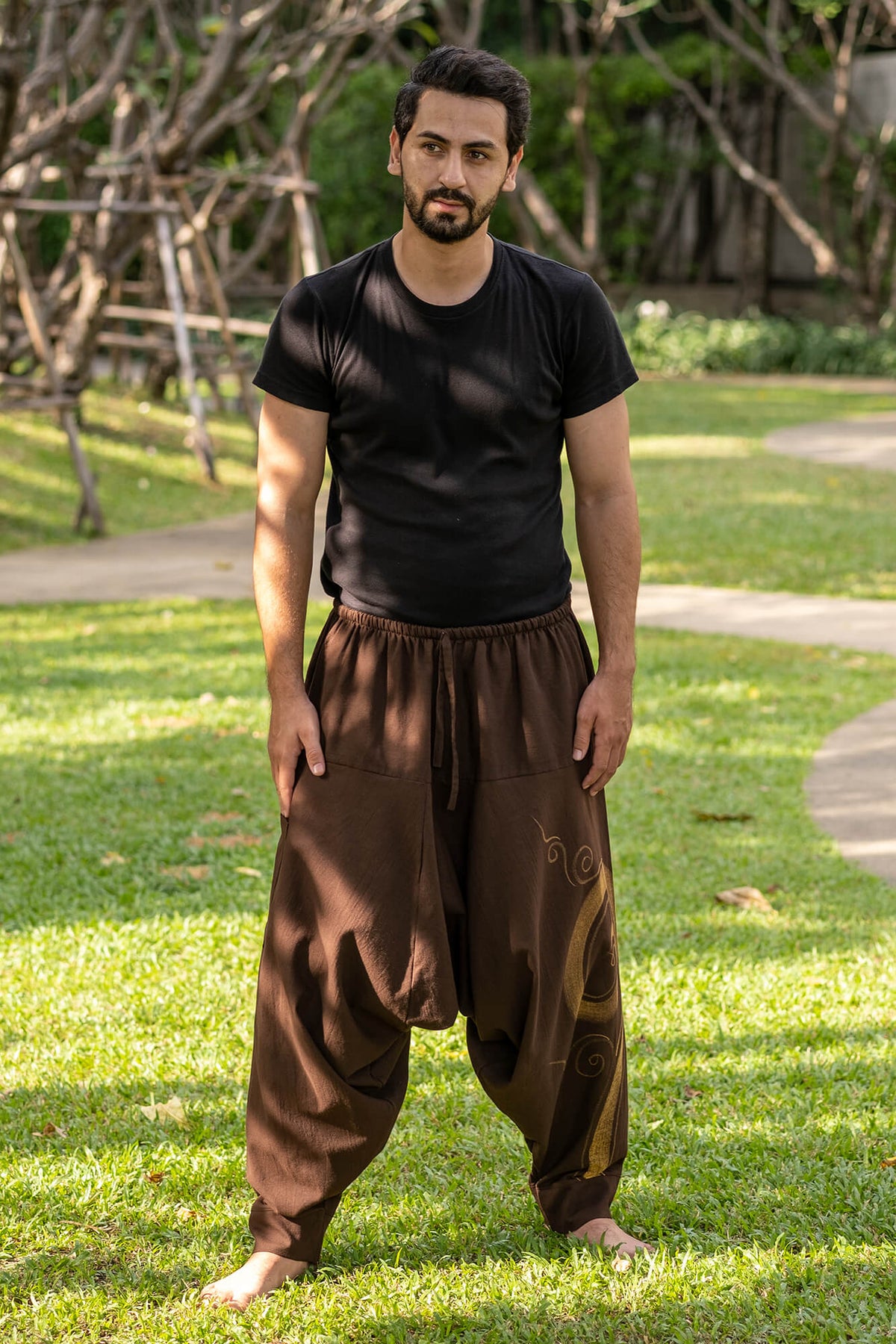 brown baggy pants for men