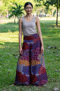 Burgundy Ripple Palazzo Pants Palazzo Hippie Pants 