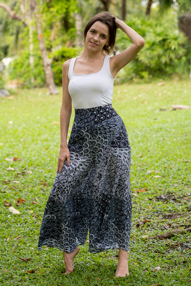 Gray Ripple Palazzo Pants Palazzo Hippie Pants 