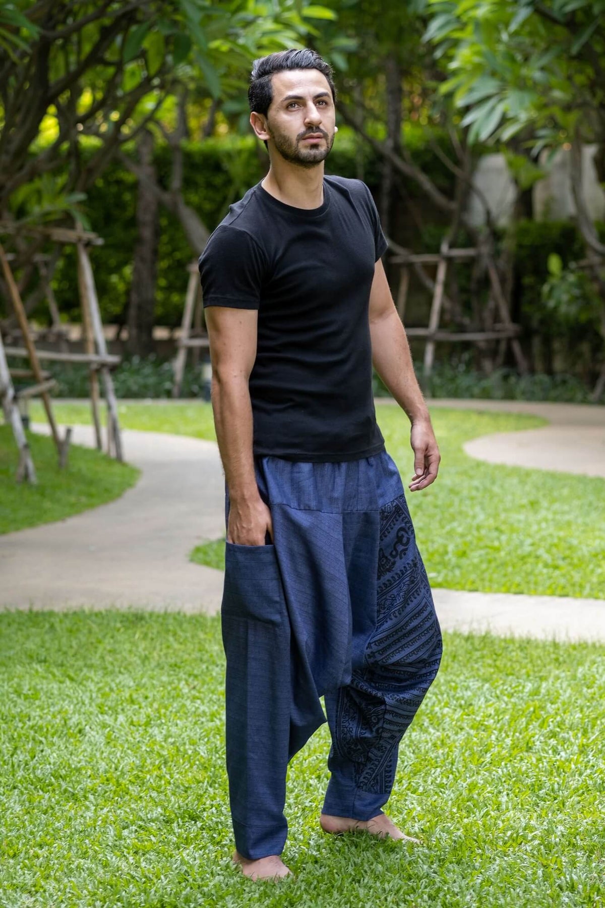Indigo Om Pants Menswear Hippie Pants 