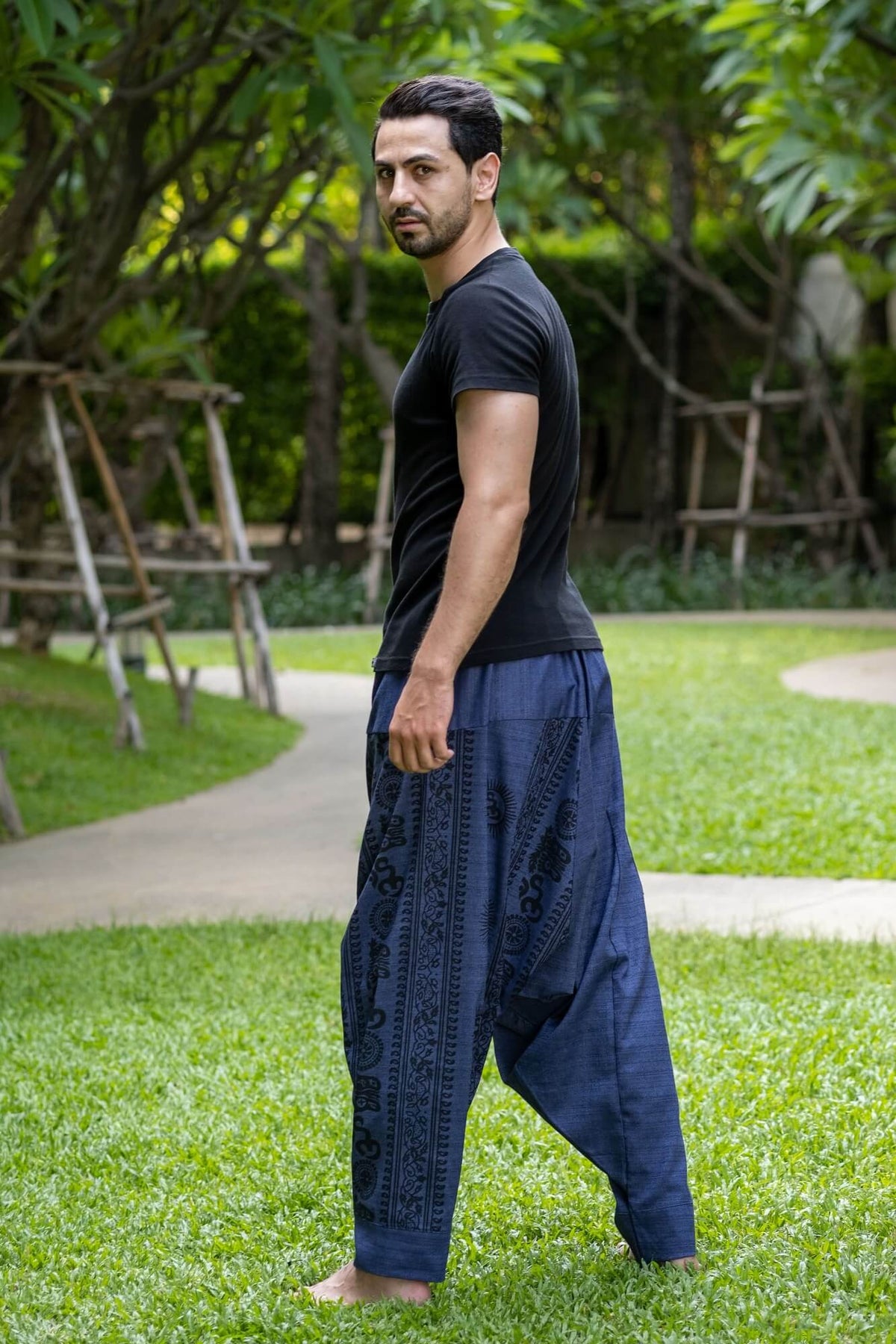 Indigo Om Pants Menswear Hippie Pants 