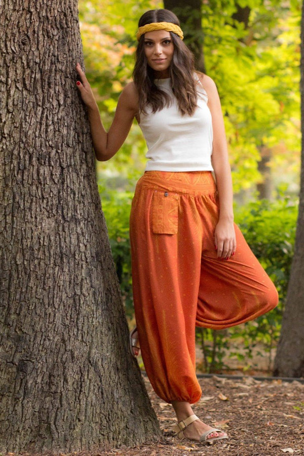 Orange Feather Pants