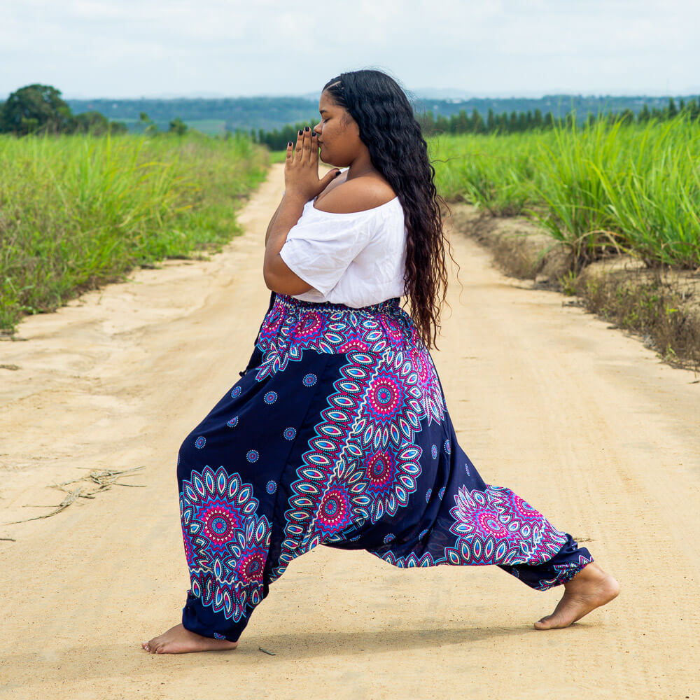 Plus Size Blue Lotus Pants Plus Size Hippie Pants 
