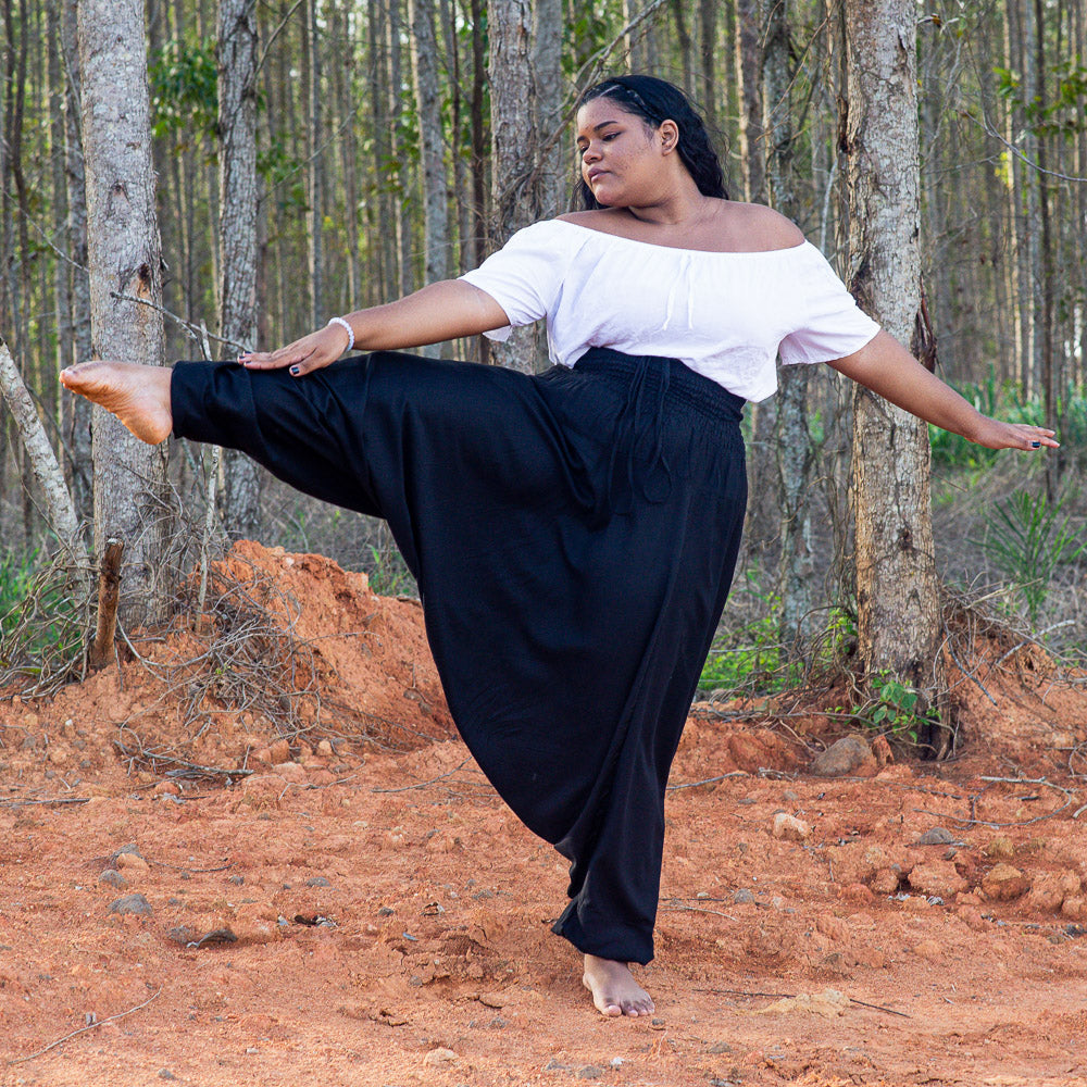 Plus Size Solid Black Harem Pants | Hippie-Pants.com – Hippie Pants