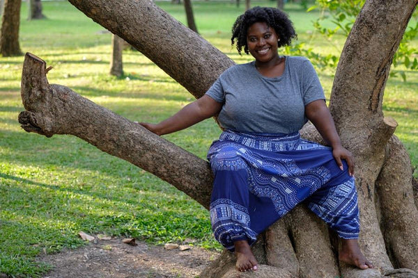 Plus Size Blue Thai Hippie Pants