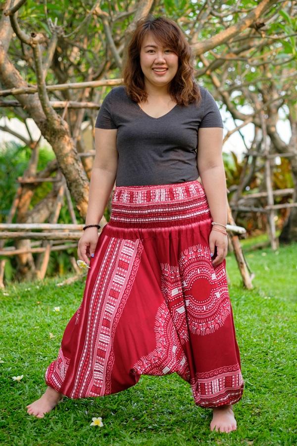 Plus Size Red Thai Hippie Pants