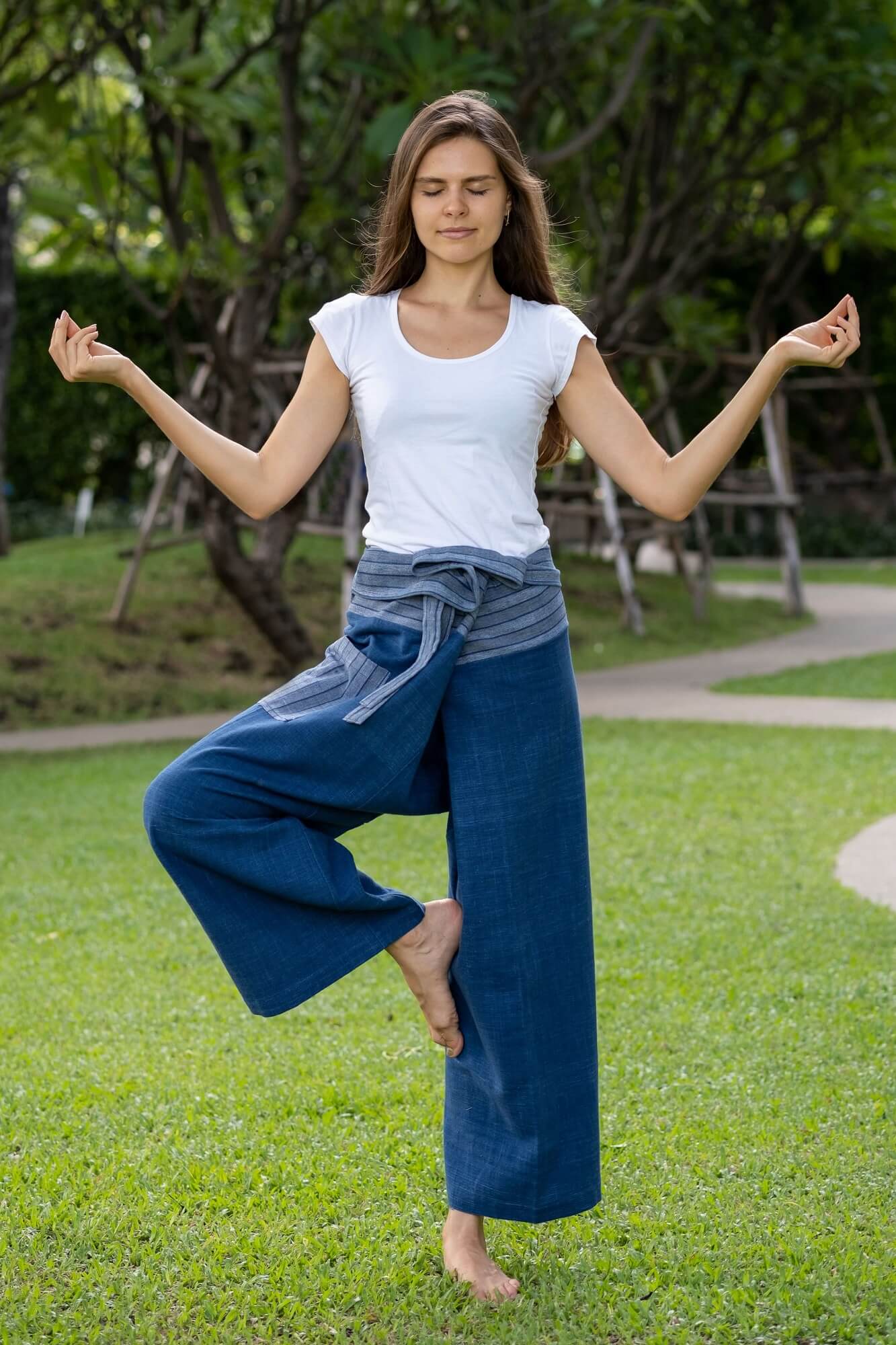 Buy Lovely Creations Jumbo Size Man Women Thai Fisherman Wrap Pants Toray  Wild Leg Baggy Yoga Casual Trousers Waist 60