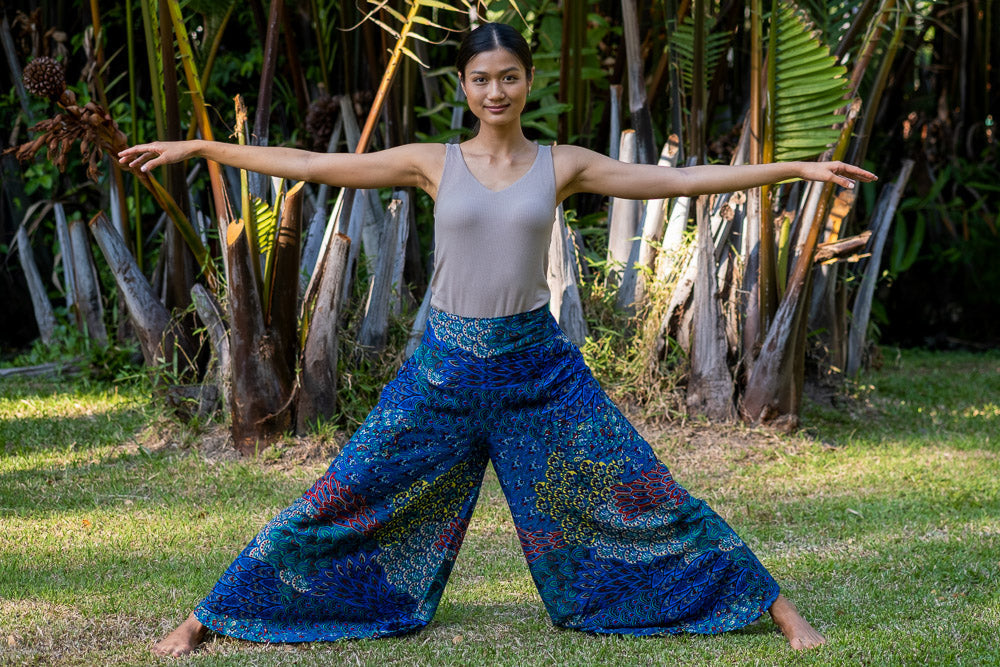 Teal Ripple Palazzo Pants Palazzo Hippie Pants 