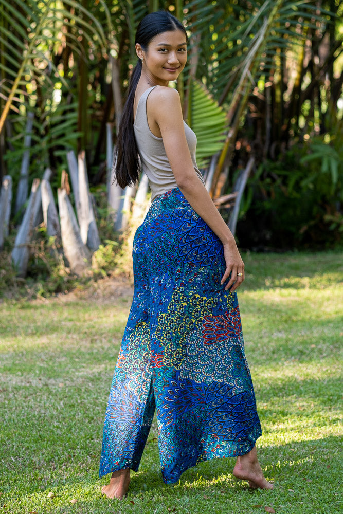 Teal Ripple Palazzo Pants Palazzo Hippie Pants 