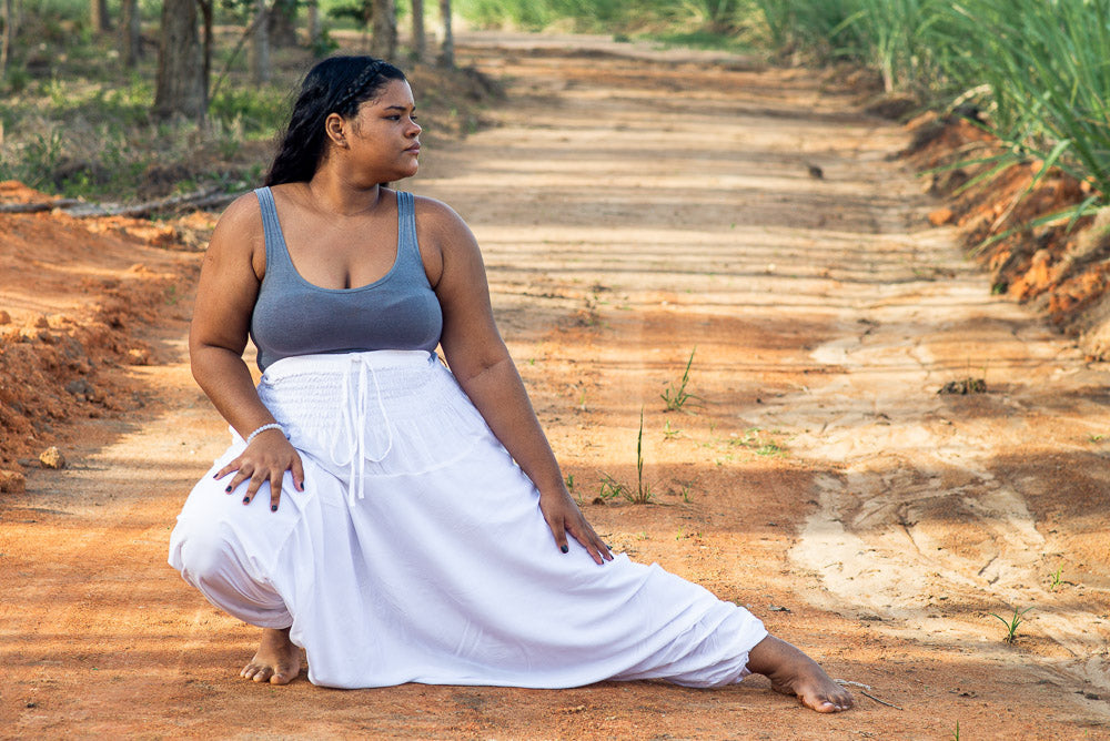 Plus Size White Classic Pants Plus Size Hippie Pants 