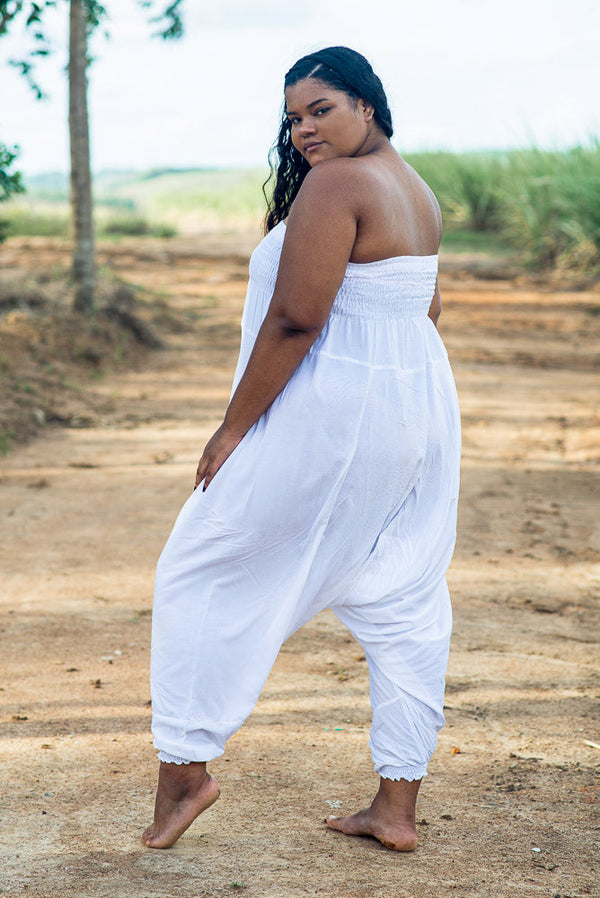 Plus Size White Classic Pants Plus Size Hippie Pants 