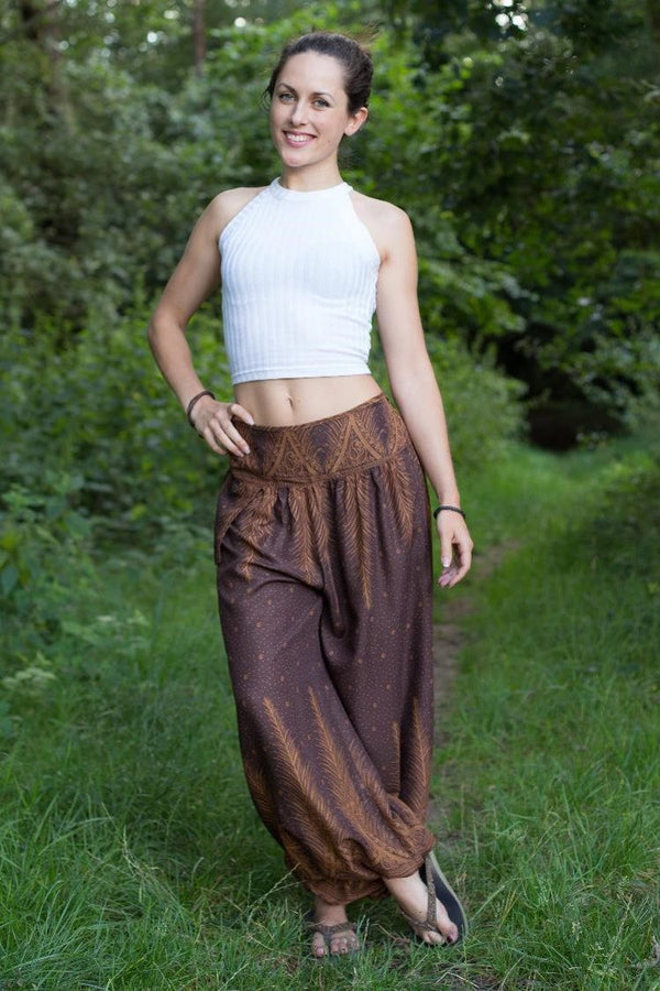 Brown Feather Pants