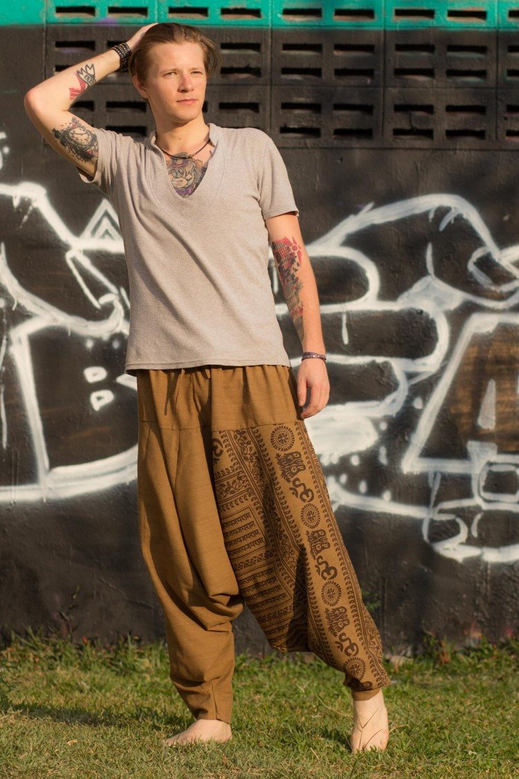 Buy Men's Arabic Vintage Red Boho Baggy Hippy Harem Pants For Dance Travel  Yoga – Enimane