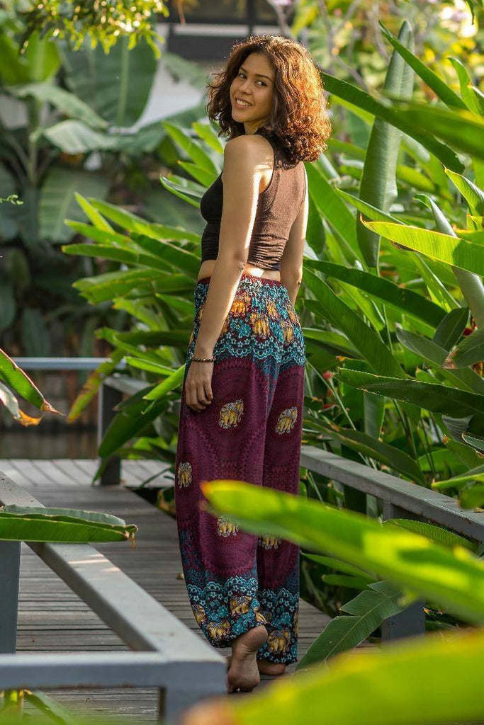 Amazon.com: Lannaclothesdesign Women's Smocked Waist Boho Flowy Yoga Harem  Pants Hippie Clothes (S, Black) : Clothing, Shoes & Jewelry