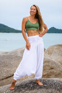 White Classic PantsHarem Pants