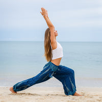 Royal Blue Feather PantsYoga Pants