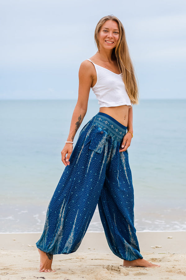 Blue Elephant Pants Womens Hippie Pants Yoga – VacationGrabs
