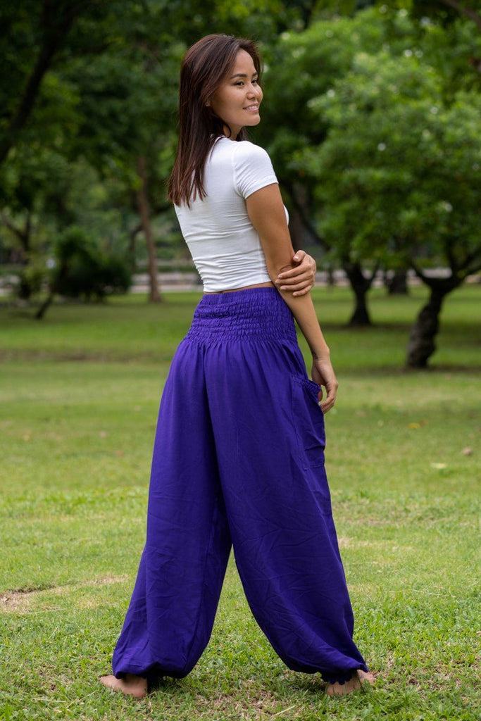  Purple Palm Trees Women's High Waisted Yoga Pants with
