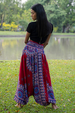 Red Bamboo Rayon Lotus Harem Pants | Hippie-Pants.com – Hippie Pants