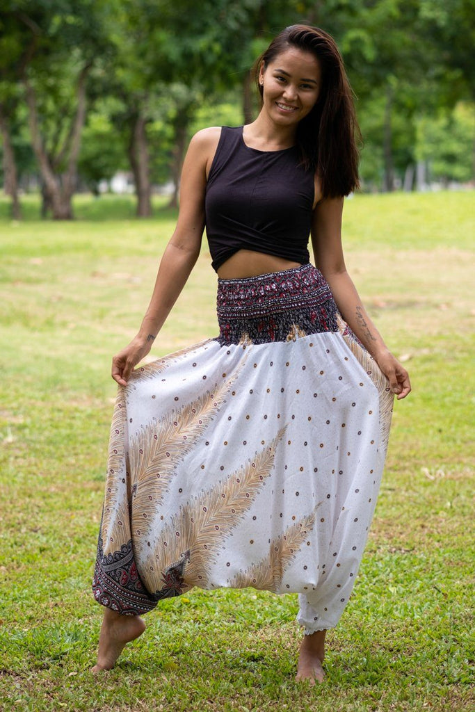 Brown Bamboo Rayon Harem Pants from Thailand